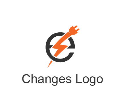 letter E with electric bolt and socket energy logo