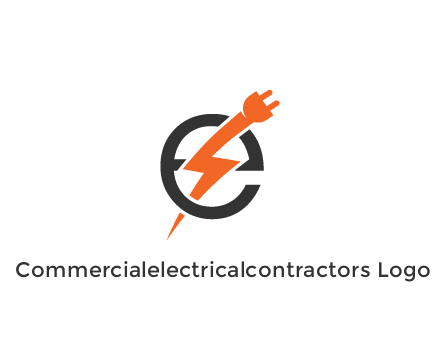 letter E with electric bolt and socket energy logo