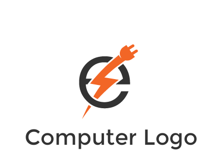 letter E with electric bolt and socket energy logo