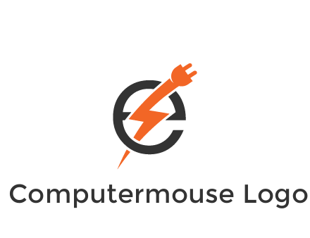 letter E with electric bolt and socket energy logo