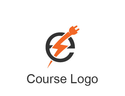 letter E with electric bolt and socket energy logo