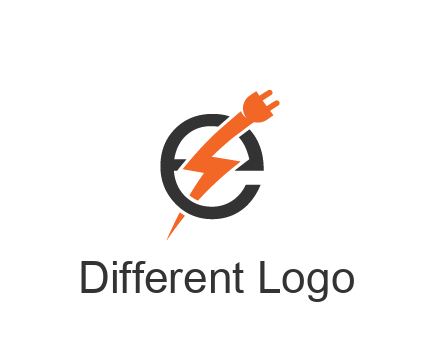 letter E with electric bolt and socket energy logo