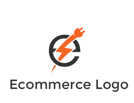 letter E with electric bolt and socket energy logo