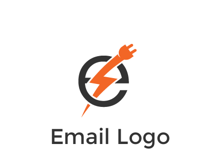 letter E with electric bolt and socket energy logo