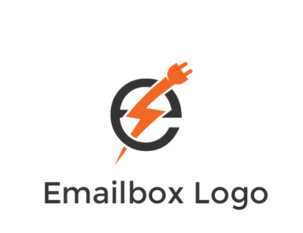 letter E with electric bolt and socket energy logo