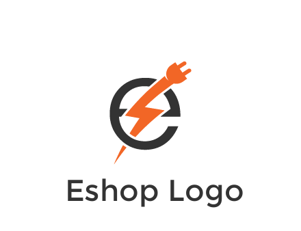 letter E with electric bolt and socket energy logo