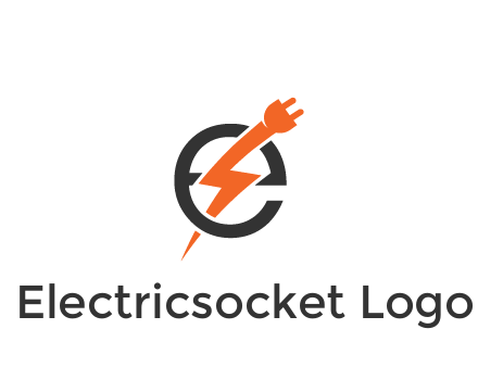 letter E with electric bolt and socket energy logo