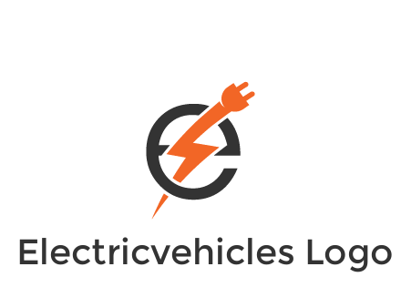 letter E with electric bolt and socket energy logo