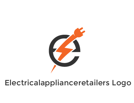 letter E with electric bolt and socket energy logo
