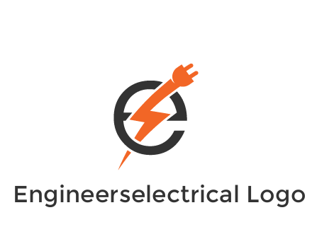 letter E with electric bolt and socket energy logo
