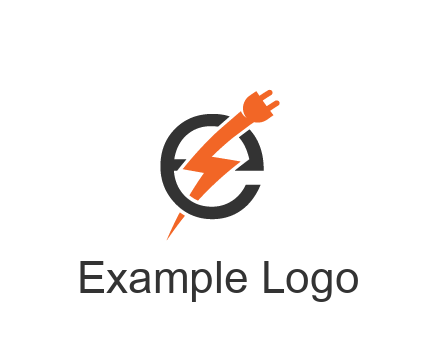 letter E with electric bolt and socket energy logo