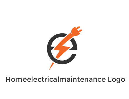 letter E with electric bolt and socket energy logo