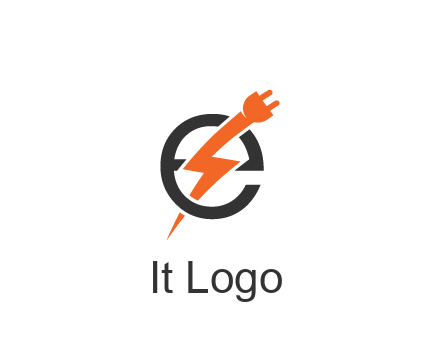 letter E with electric bolt and socket energy logo