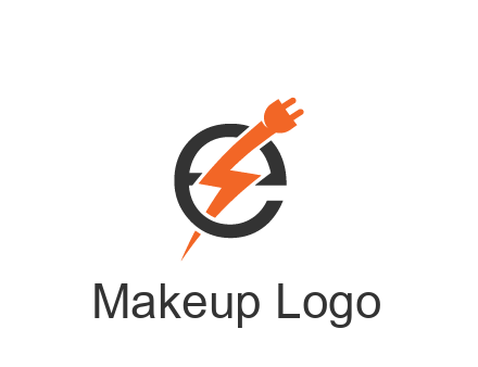 letter E with electric bolt and socket energy logo