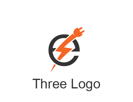 letter E with electric bolt and socket energy logo