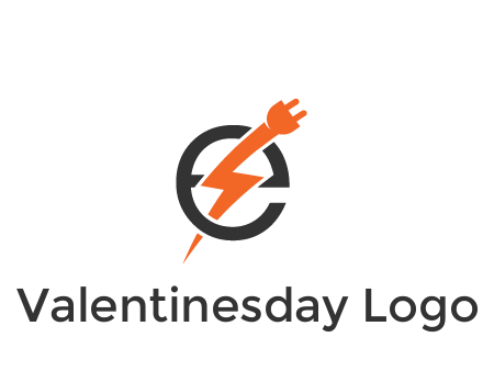 letter E with electric bolt and socket energy logo