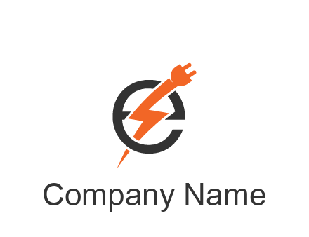 letter E with electric bolt and socket energy logo
