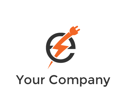 letter E with electric bolt and socket energy logo