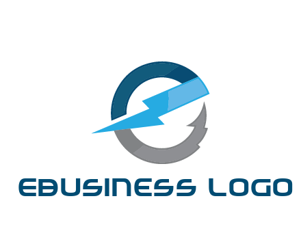 letter E with electric bolt energy logo