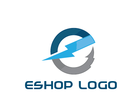 letter E with electric bolt energy logo