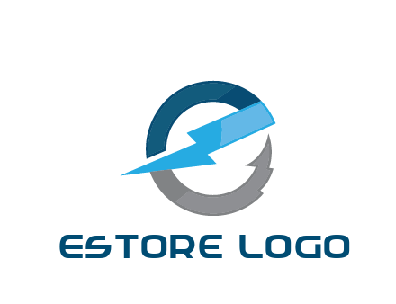 letter E with electric bolt energy logo