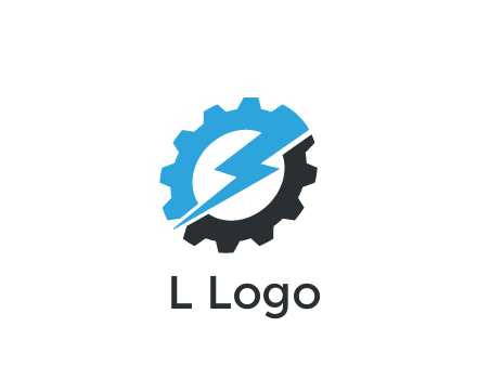 thunder bolt in gear engineering logo