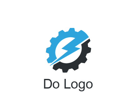 thunder bolt in gear engineering logo