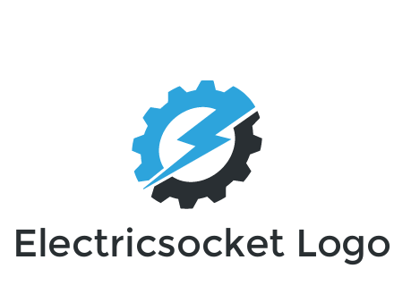 thunder bolt in gear engineering logo