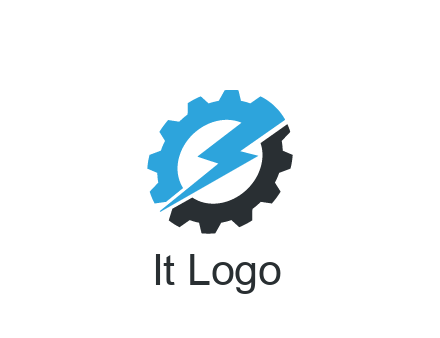 thunder bolt in gear engineering logo