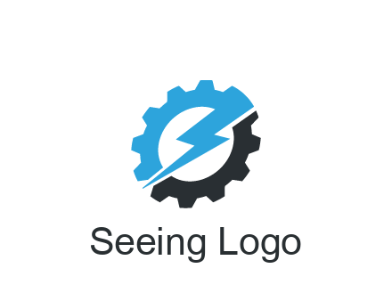thunder bolt in gear engineering logo