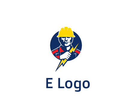 man holding electric bolt energy logo