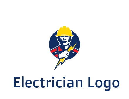 man holding electric bolt energy logo