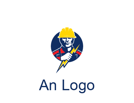 man holding electric bolt energy logo