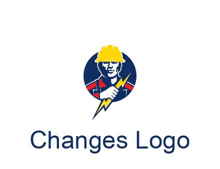 man holding electric bolt energy logo
