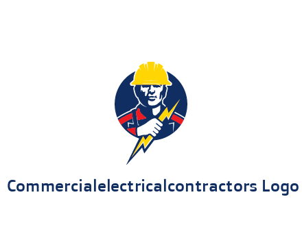 man holding electric bolt energy logo