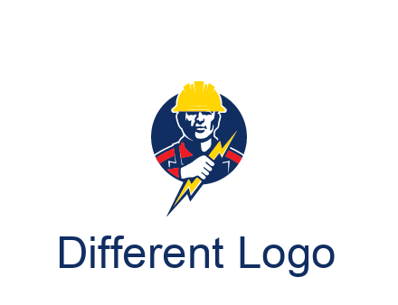 man holding electric bolt energy logo