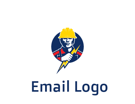 man holding electric bolt energy logo