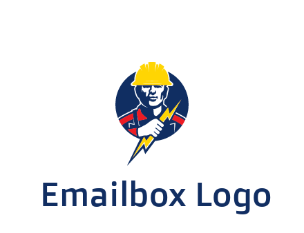 man holding electric bolt energy logo