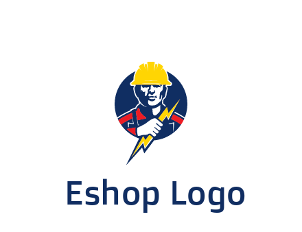 man holding electric bolt energy logo