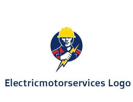 man holding electric bolt energy logo