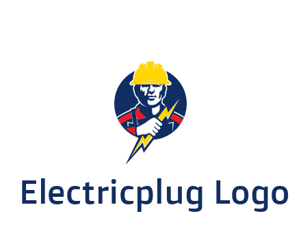 man holding electric bolt energy logo