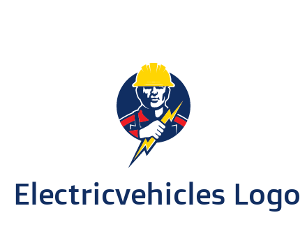 man holding electric bolt energy logo