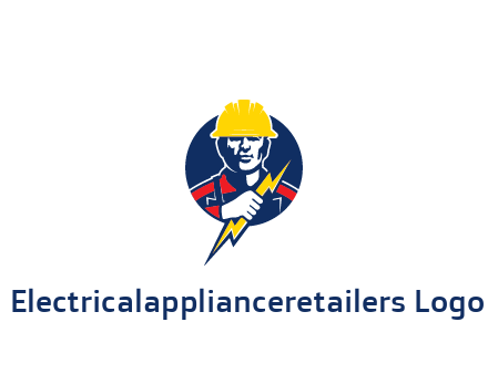 man holding electric bolt energy logo