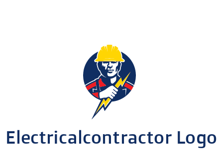 man holding electric bolt energy logo