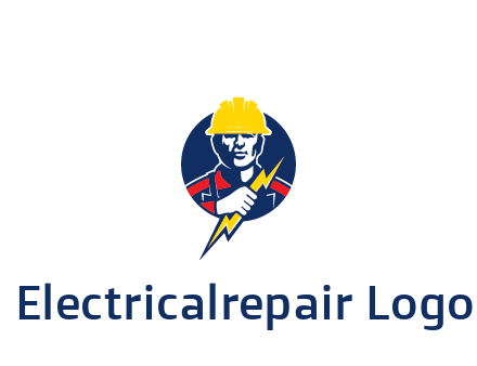 man holding electric bolt energy logo