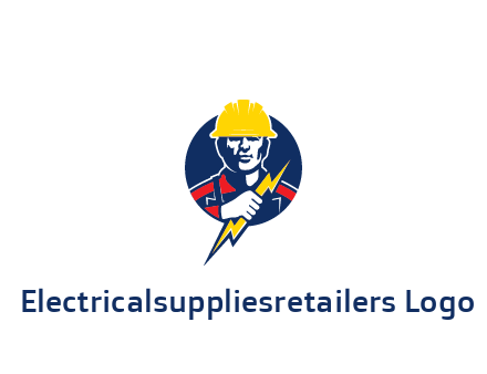 man holding electric bolt energy logo