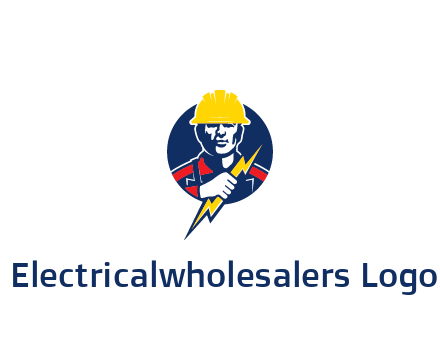 man holding electric bolt energy logo