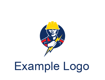 man holding electric bolt energy logo