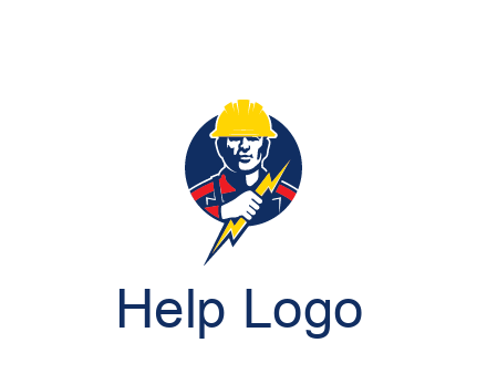 man holding electric bolt energy logo