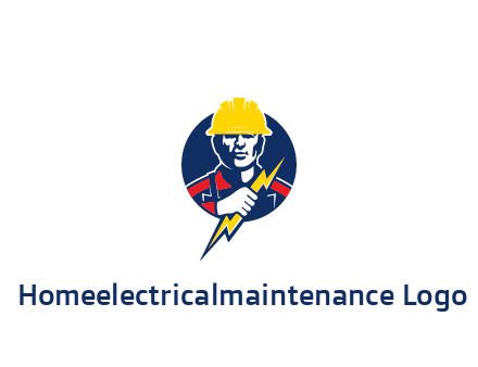 man holding electric bolt energy logo
